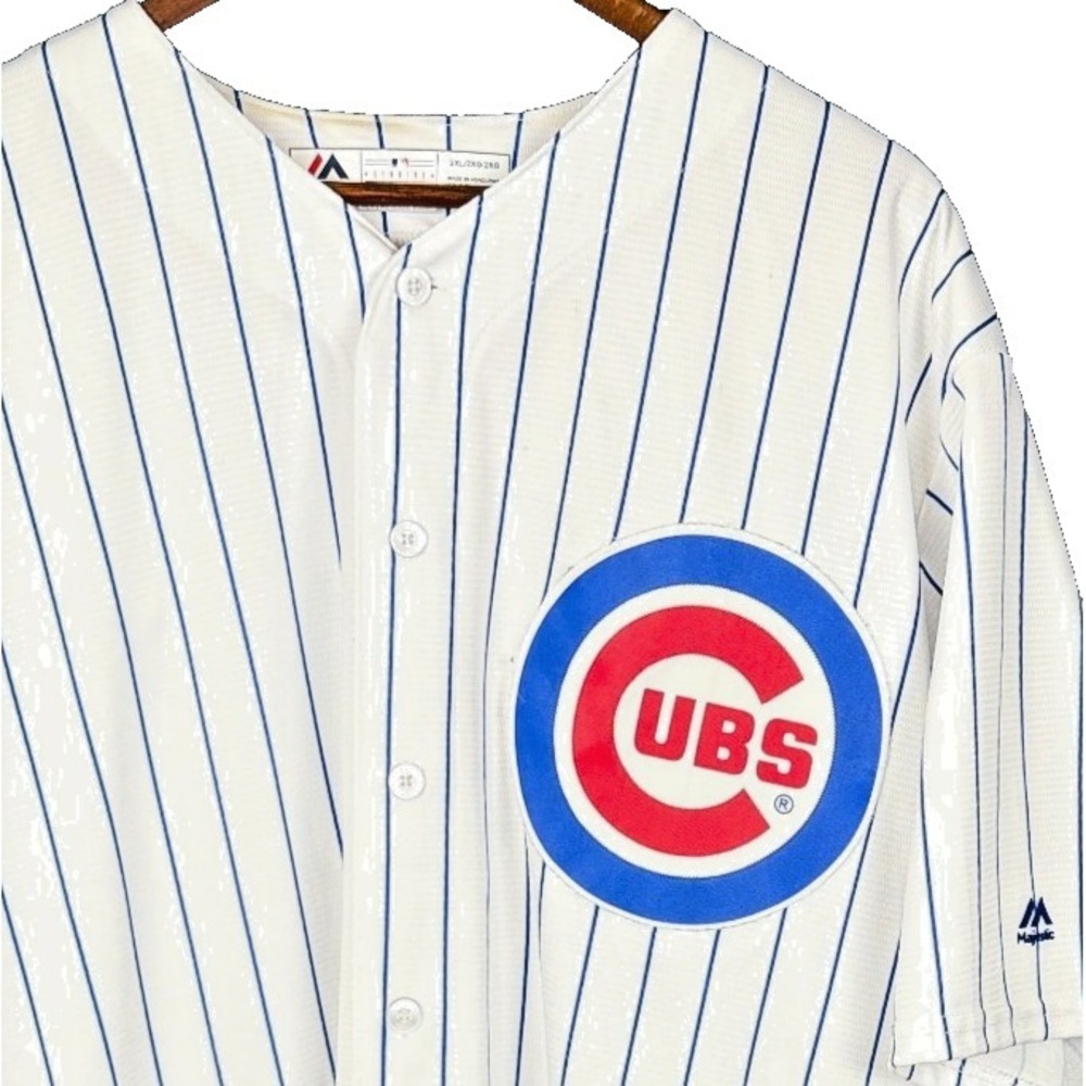 Majestic Chicago Cubs Kris Bryant MLB Baseball Jersey Cool Base 2XL Pinstripe